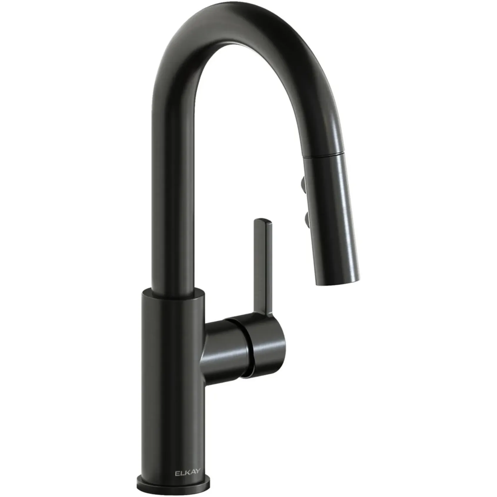 Elkay Avado Lever Handle Pull-down Spray Spout Brass ADA Bar Faucet, Black Stainless, LKAV3032BK