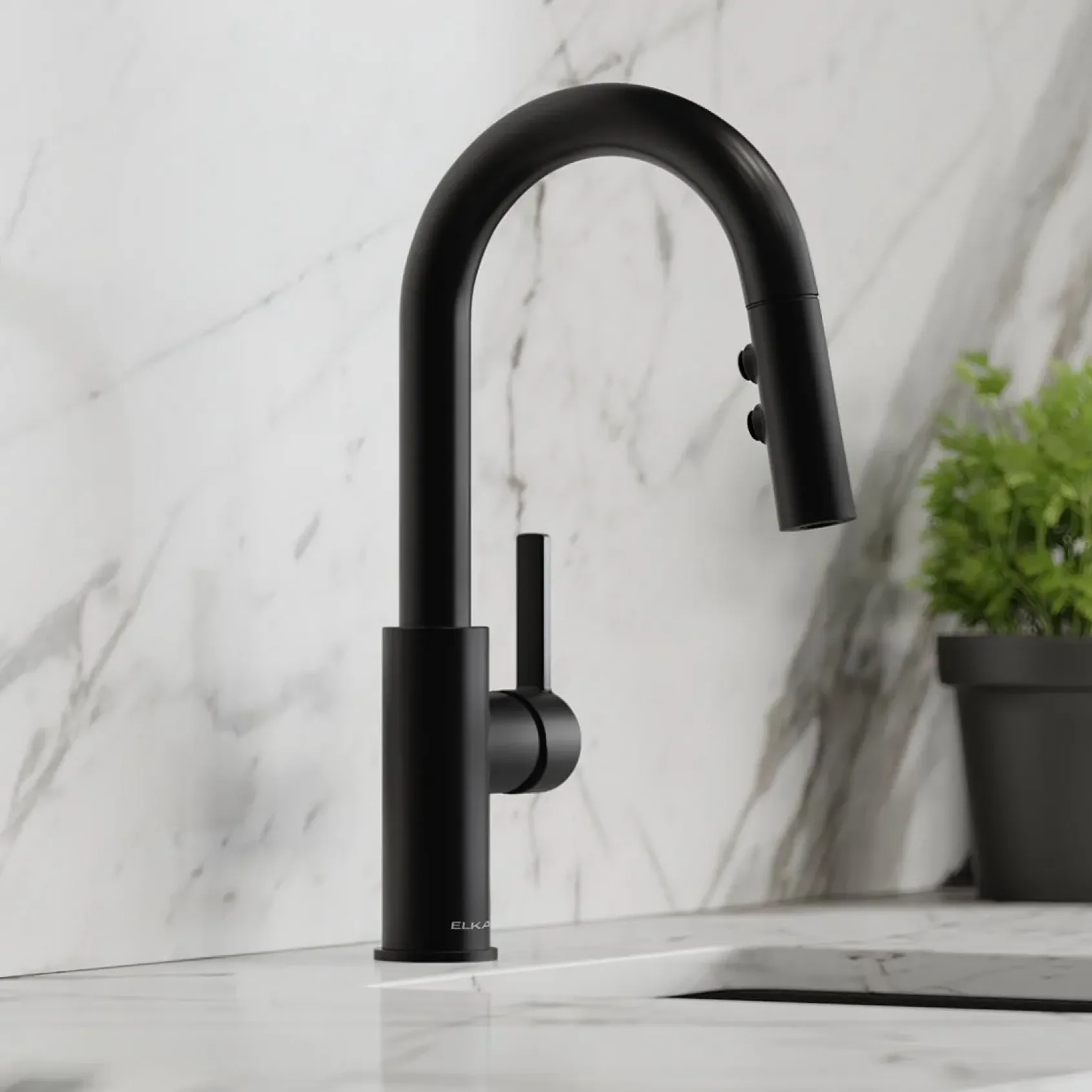 Elkay Avado Lever Handle Pull-down Spray Spout Brass ADA Bar Faucet, Matte Black, LKAV3032MB
