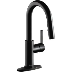 Elkay Avado Lever Handle Pull-down Spray Spout Brass ADA Bar Faucet, Matte Black, LKAV3032MB