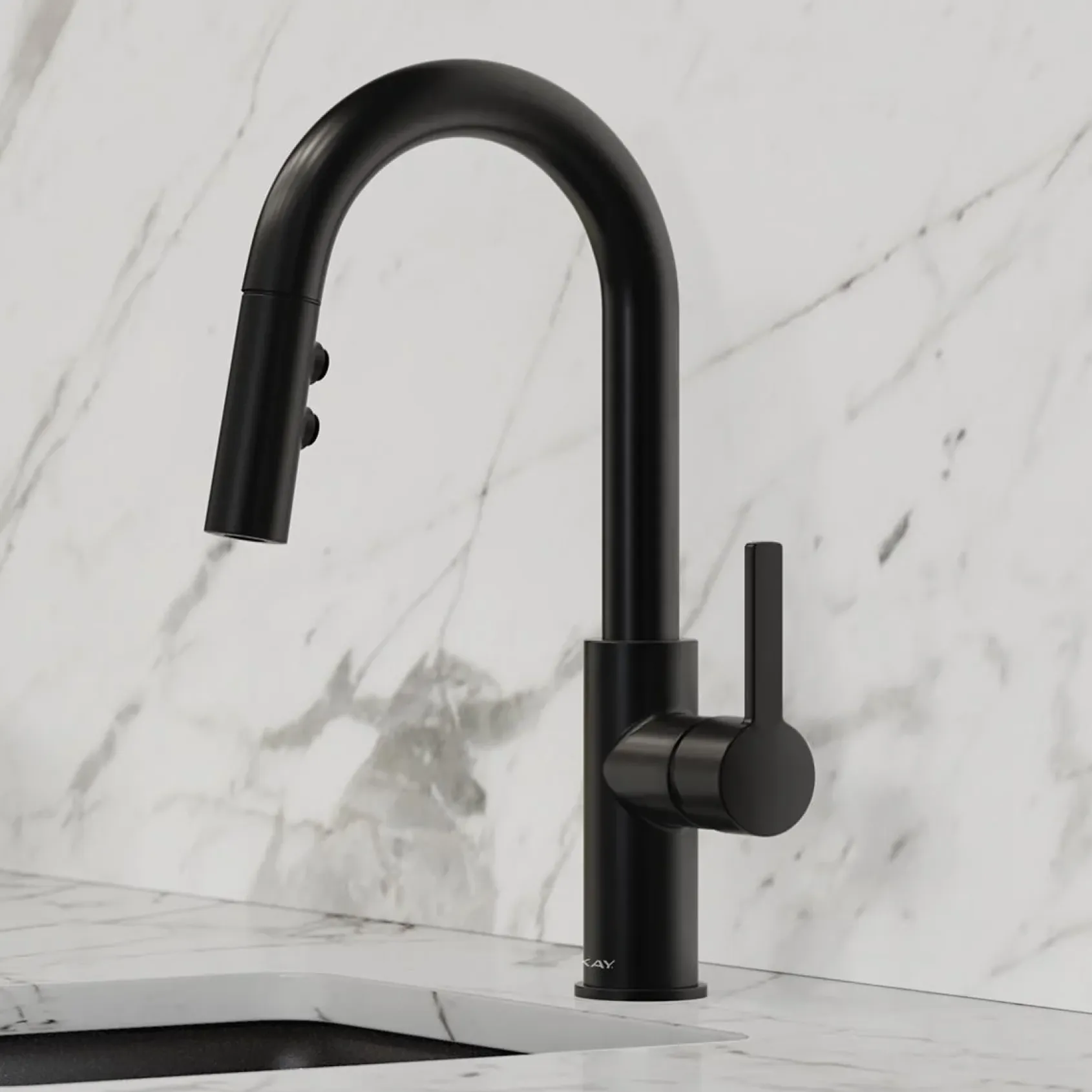 Elkay Avado Lever Handle Pull-down Spray Spout Brass ADA Bar Faucet, Matte Black, LKAV3032MB