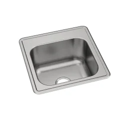 Elkay Celebrity 20" Drop In/Topmount Stainless Steel Laundry/Utility Sink, Brushed Satin, No Faucet Hole, ESE2020100