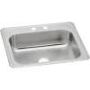 Elkay Celebrity 25" Drop In/Topmount Stainless Steel Kitchen Sink, Brushed Satin, 2 Faucet Holes, CR25222
