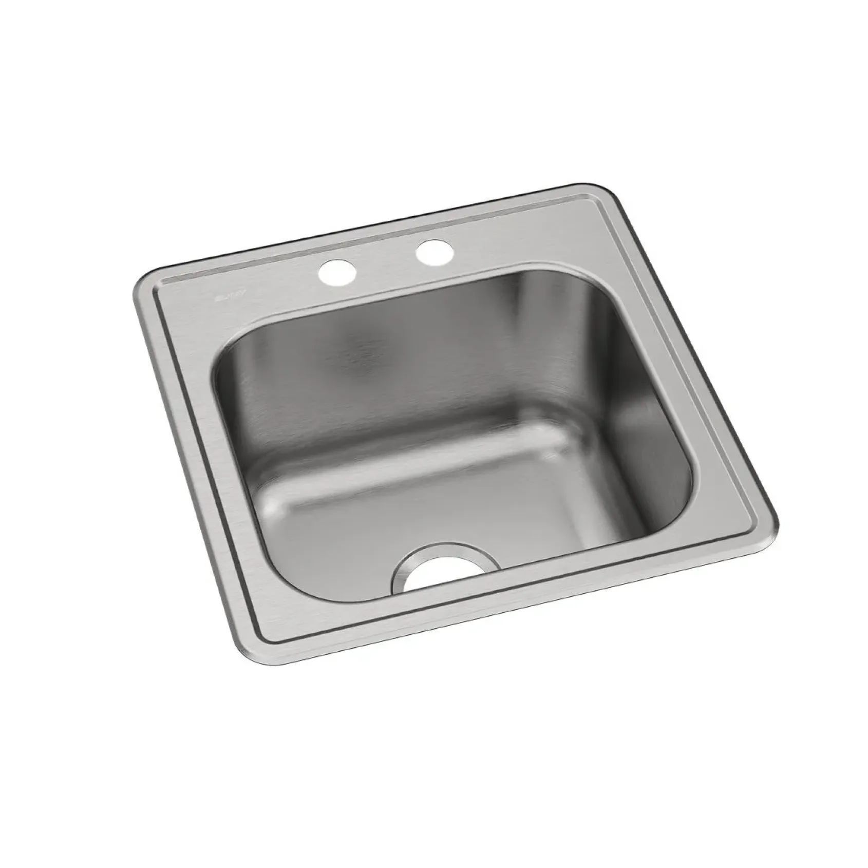 Elkay Celebrity 20" Drop In/Topmount Stainless Steel Laundry/Utility Sink, Brushed Satin, 2 Faucet Holes, ESE2020102