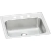 Elkay Celebrity 19" Rectangular Drop In/Topmount Stainless Steel ADA Bathroom Sink, Brushed Satin, 3 Faucet Holes, PSLVR1917LO3