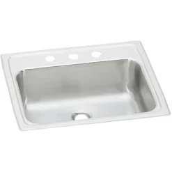 Elkay Celebrity 19" Rectangular Drop In/Topmount Stainless Steel ADA Bathroom Sink, Brushed Satin, 3 Faucet Holes, PSLVR1917LO3