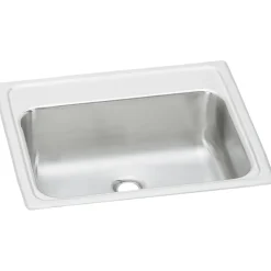 Elkay Celebrity 19" Rectangular Drop In/Topmount Stainless Steel ADA Bathroom Sink, Brushed Satin, No Faucet Hole, PSLVR19170
