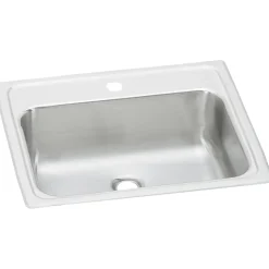 Elkay Celebrity 19" Rectangular Drop In/Topmount Stainless Steel ADA Bathroom Sink, Brushed Satin, 1 Faucet Hole, PSLVR19171