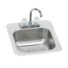 Elkay Celebrity 15" Rectangular Stainless Steel Bar/Prep Sink Kit with Faucet, Brushed Satin, 2 Faucet Holes, BCRA150C