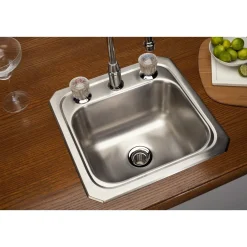 Elkay Celebrity 15" Rectangular Stainless Steel ADA Bar/Prep Sink, Brushed Satin, No Faucet Hole, BCR150