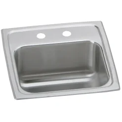 Elkay Celebrity 15" Rectangular Stainless Steel ADA Bar/Prep Sink, Brushed Satin, 2 Faucet Holes, BCR152