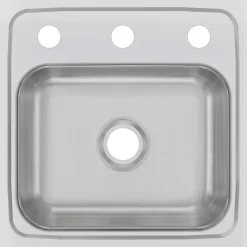 Elkay Celebrity 15" Stainless Steel Bar Sink, Brushed Satin, 3 Faucet Holes, BPSR153