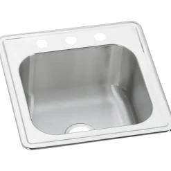 Elkay Celebrity 20" Stainless Steel Laundry Sink, Brushed Satin, 3 Faucet Hole, ESE2020103