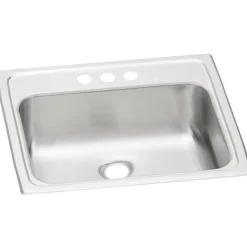 Elkay Celebrity 19" Stainless Steel Bathroom Sink, Brushed Satin, 3 Faucet Hole, PSLVR19173