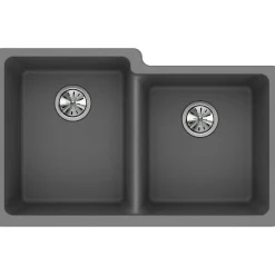 Elkay Classic 33" Quartz Kitchen Sink, 50/50 Double Bowl, Greystone, ELGU250RGS0
