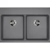 Elkay Classic 33" Quartz Kitchen Sink, 50/50 Double Bowl, Greystone, Pre-scored for up to 5 Faucet Hole, ELGAD3322PDGS0