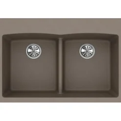 Elkay Classic 33" Quartz Kitchen Sink, 50/50 Double Bowl, Greige, ELGDLB3322GR0
