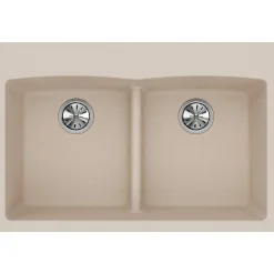 Elkay Classic 33" Quartz Kitchen Sink, 50/50 Double Bowl, Putty, ELGDLB3322PT0