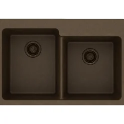 Elkay Classic 33" Quartz Kitchen Sink, 50/50 Double Bowl, Mocha, ELG250RMC0