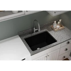 Elkay Classic 25" Quartz Laundry Sink, Black, ELGU251912PDBK0