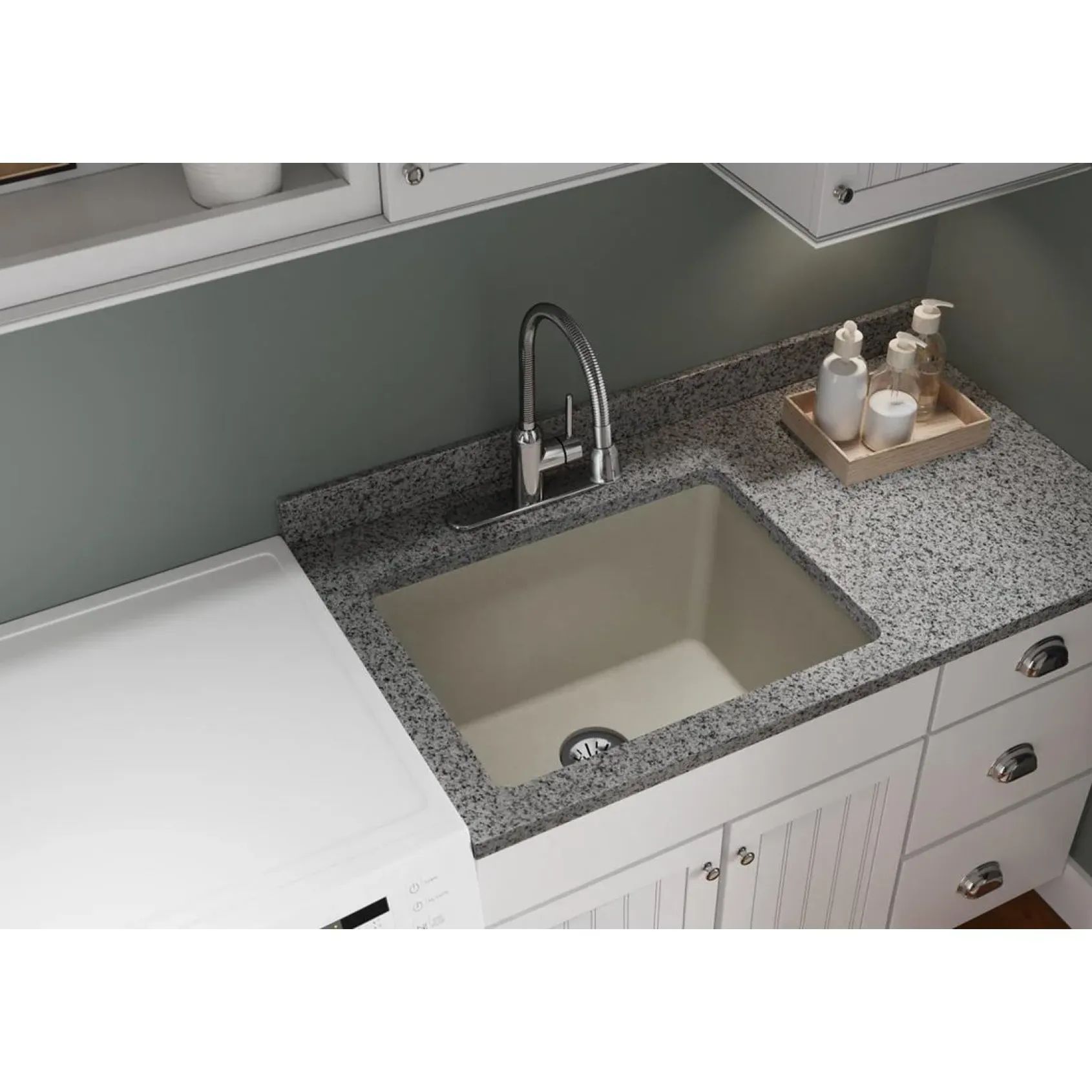 Elkay Classic 25" Quartz Laundry Sink, Putty, ELGU251912PDPT0
