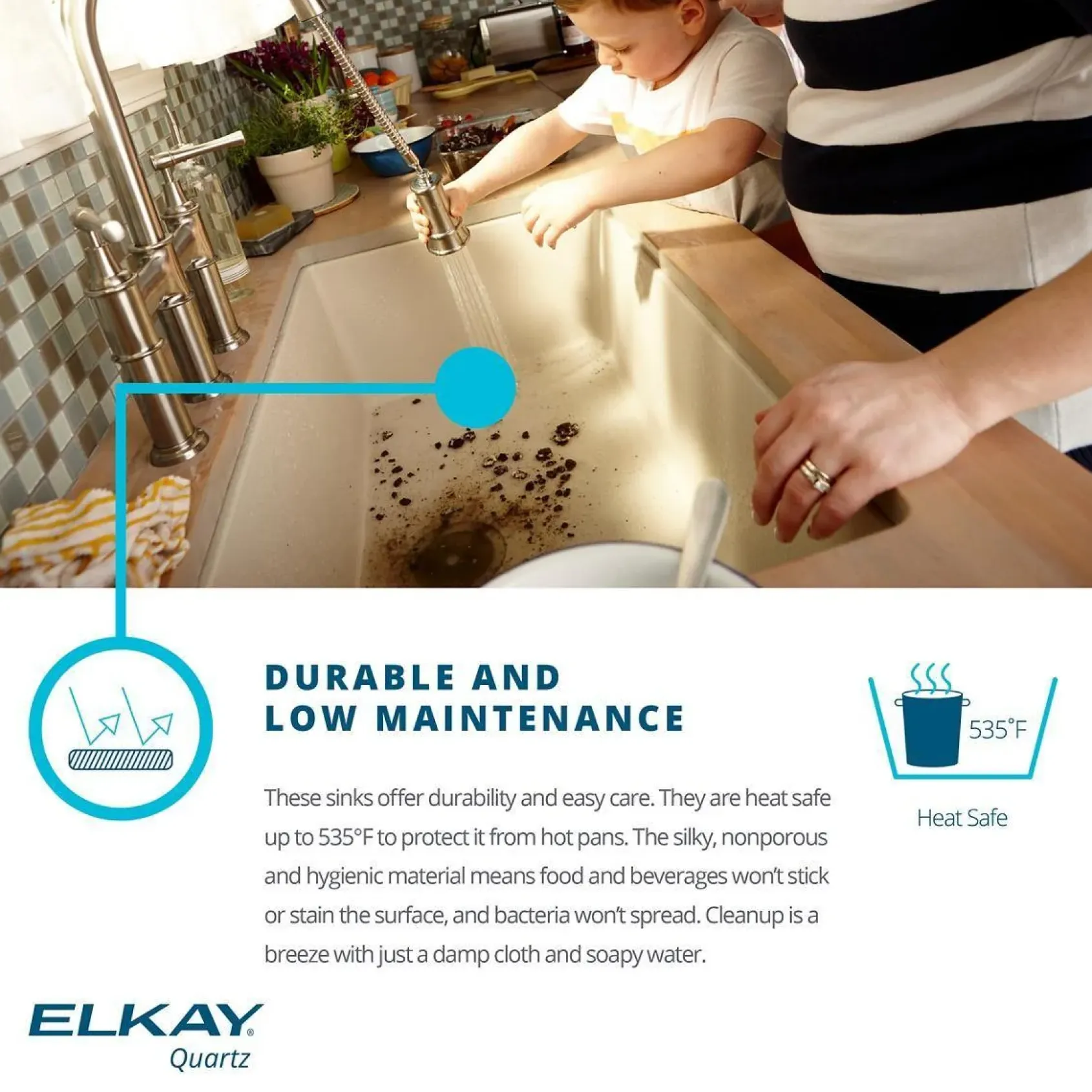 Elkay Classic 25" Quartz Laundry Sink, Putty, ELGU251912PDPT0