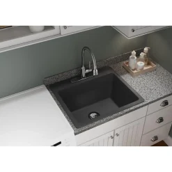 Elkay Classic 25" Quartz Laundry Sink, Dusk Gray, ELG252212PDGY0