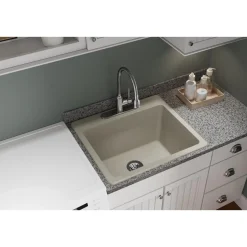 Elkay Classic 25" Quartz Laundry Sink, Putty, ELG252212PDPT0
