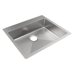 Elkay Crosstown 25" Dual Mount Stainless Steel ADA Kitchen Sink, Polished Satin, No Faucet Hole, ECTSRAD2522600