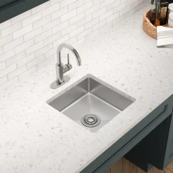 Elkay Crosstown 17" Rectangle Stainless Steel ADA Bar/Prep Sink, Polished Satin, 18 Gauge, ECTRUAD151550
