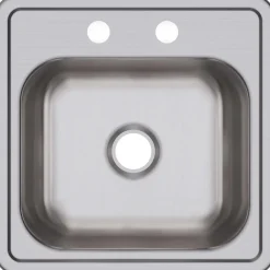 Elkay Dayton 15" Stainless Steel Bar Sink, Satin, 2 Faucet Holes, D115152