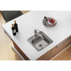 Elkay Dayton 15" Stainless Steel Bar Sink, Satin, 2 Faucet Holes, D115152