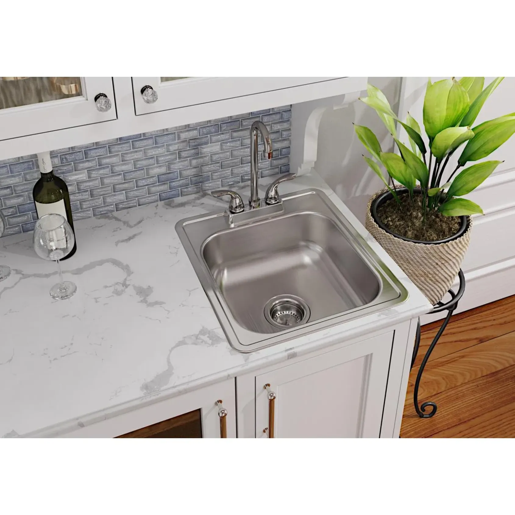 Elkay Dayton 17" Stainless Steel Bar Sink, Satin, 1 Faucet Hole, D117191