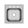 Elkay Dayton 20" Stainless Steel Laundry Sink, Premium Highlighted Satin, 3 Faucet Hole, DPC12020103