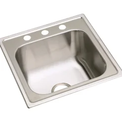 Elkay Dayton 20" Stainless Steel Laundry Sink, Premium Highlighted Satin, 2 Faucet Hole, DPC12020102