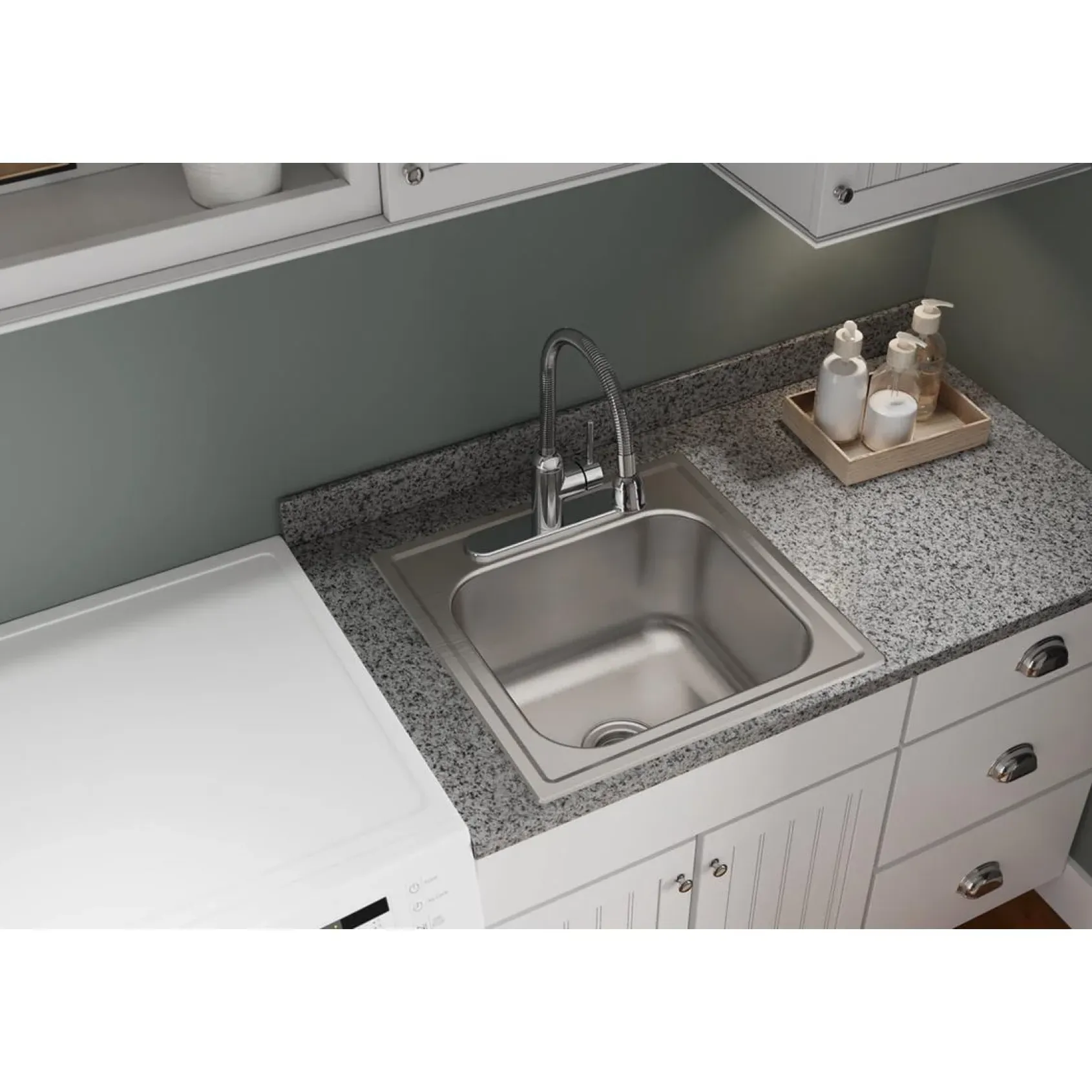 Elkay Dayton 20" Stainless Steel Laundry Sink, Premium Highlighted Satin, 1 Faucet Hole, DPC12020101