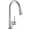 Elkay Forward Only Lever Handle Pull-down Spray Spout Brass ADA Kitchen Faucet, Lustrous Steel, LKGT4083LS