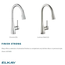 Elkay Forward Only Lever Handle Pull-down Spray Spout Brass ADA Kitchen Faucet, Lustrous Steel, LKGT4083LS