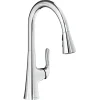 Elkay Harmony Forward Only Lever Handle Pull-down Spray Spout Brass ADA Kitchen Faucet, Chrome, LKHA1041CR