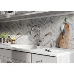 Elkay Harmony Forward Only Lever Handle Pull-down Spray Spout Brass ADA Kitchen Faucet, Chrome, LKHA1041CR