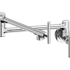 Elkay LKAV4091CR Avado Wall Mount Single Hole Pot Filler Kitchen Faucet with Lever Handles Chrome