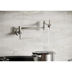 Elkay LKAV4091CR Avado Wall Mount Single Hole Pot Filler Kitchen Faucet with Lever Handles Chrome
