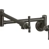 Elkay LKEC2091AS Explore Wall Mount Single Hole Pot Filler Kitchen Faucet with Lever Handles Antique Steel