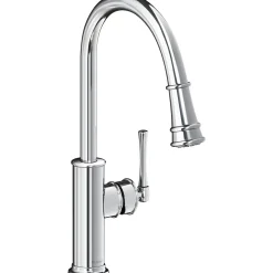 Elkay LKEC2031CR Explore Single Hole Kitchen Faucet with Pull-down Spray and Forward Only Lever Handle Chrome