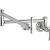 Elkay LKEC2091CR Explore Wall Mount Single Hole Pot Filler Kitchen Faucet with Lever Handles Chrome