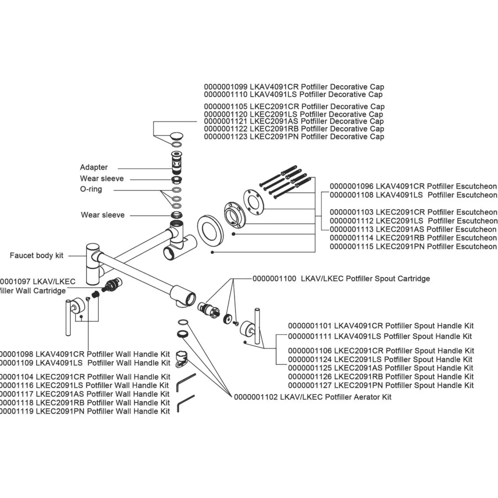 Elkay LKEC2091LS Explore Wall Mount Single Hole Pot Filler Kitchen Faucet with Lever Handles Lustrous Steel