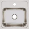 Elkay Lustertone 15" Stainless Steel Bar Sink, Lustrous Satin, 1 Faucet Hole, BLR151