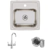 Elkay Lustertone 15" Stainless Steel Bar Sink Kit, Lustrous Satin, 1 Faucet Hole, BLR150C