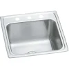 Elkay Lustertone Classic 20" Drop In/Topmount Stainless Steel Laundry/Utility Sink, Lustrous Satin, 3 Faucet Holes, DLR191910PD3