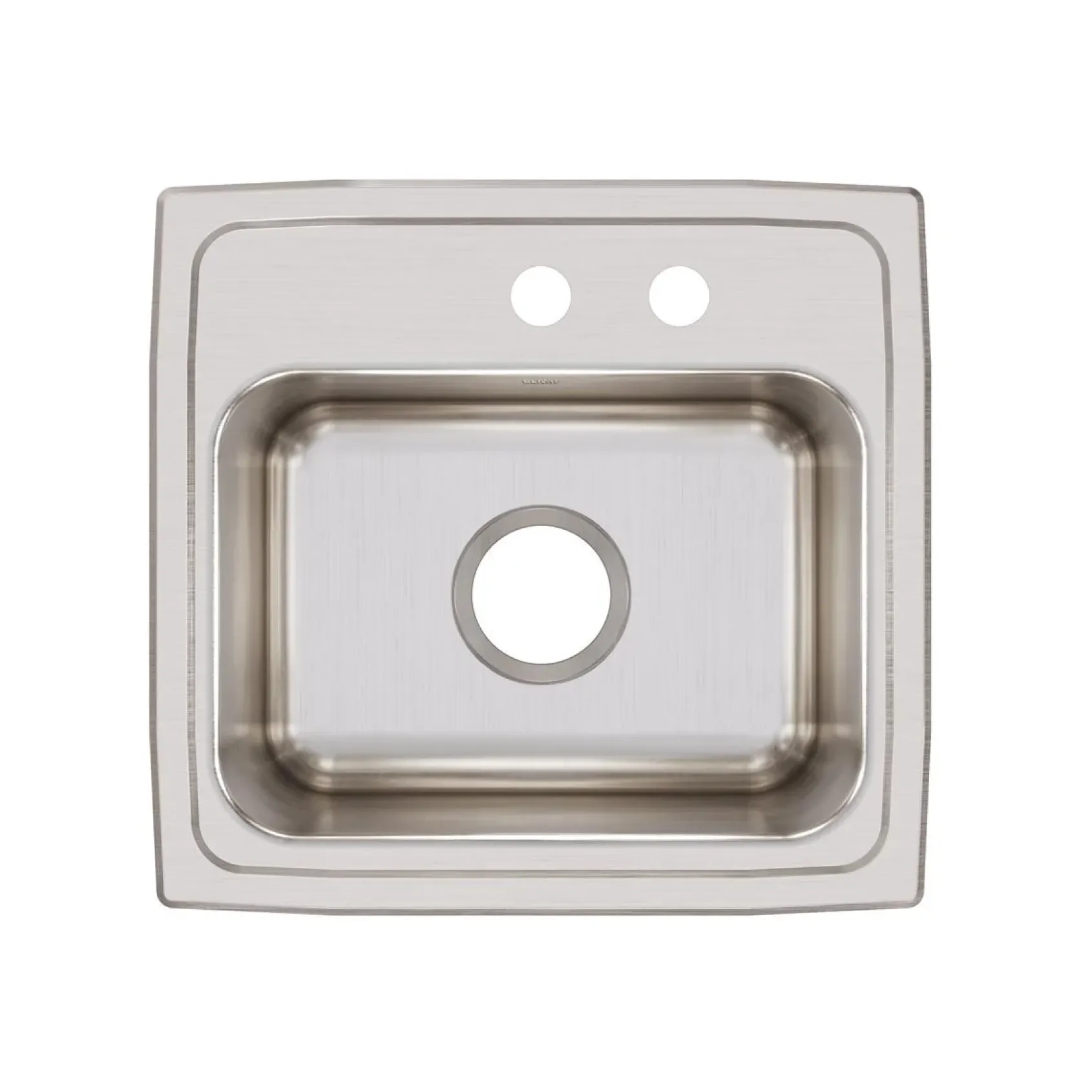 Elkay Lustertone Classic 17" Drop In/Topmount Stainless Steel Kitchen Sink, Lustrous Satin, MR2 Faucet Holes, DLR171610MR2