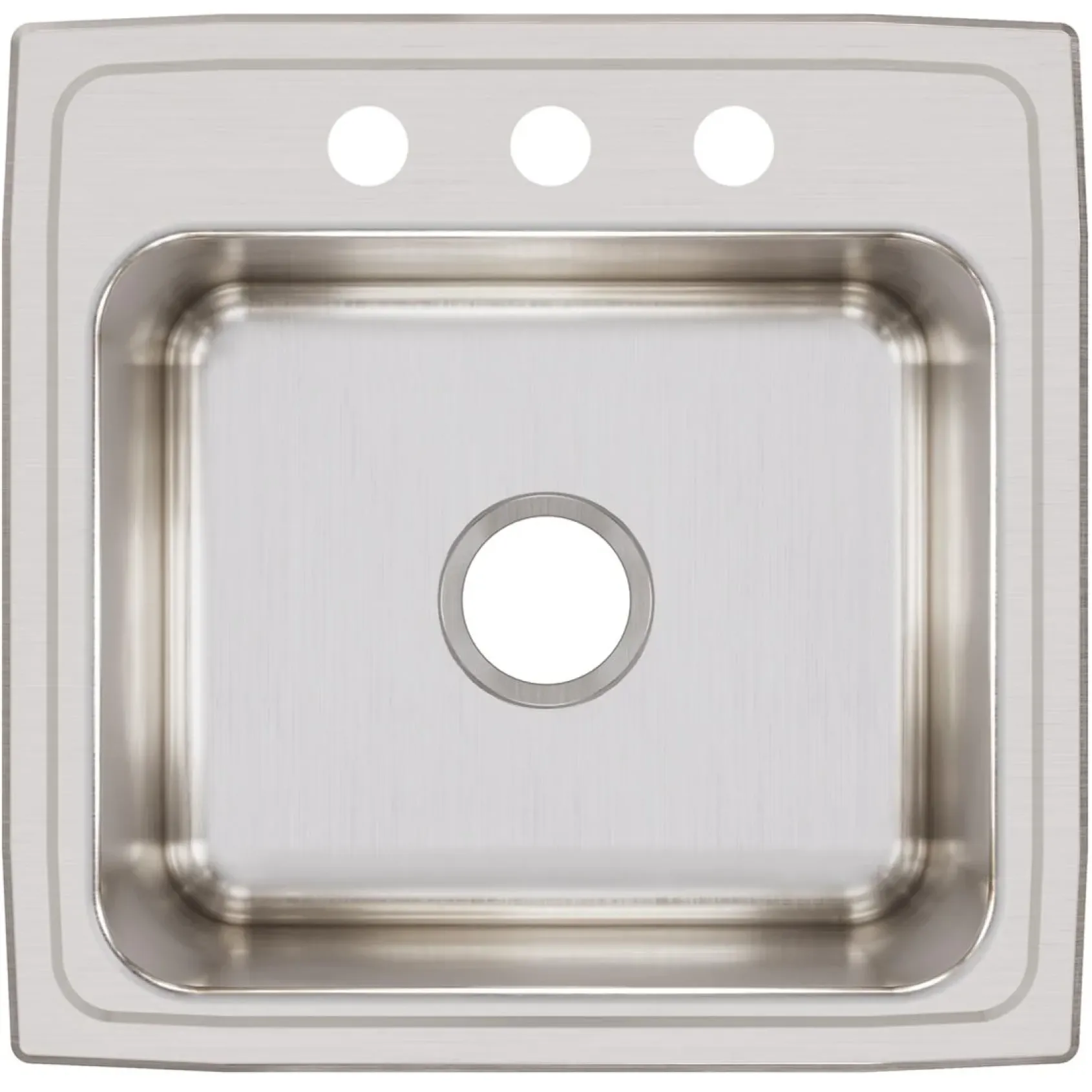 Elkay Lustertone Classic 20" Drop In/Topmount Stainless Steel Laundry Sink, 3 Faucet Holes, DLRQ1919103